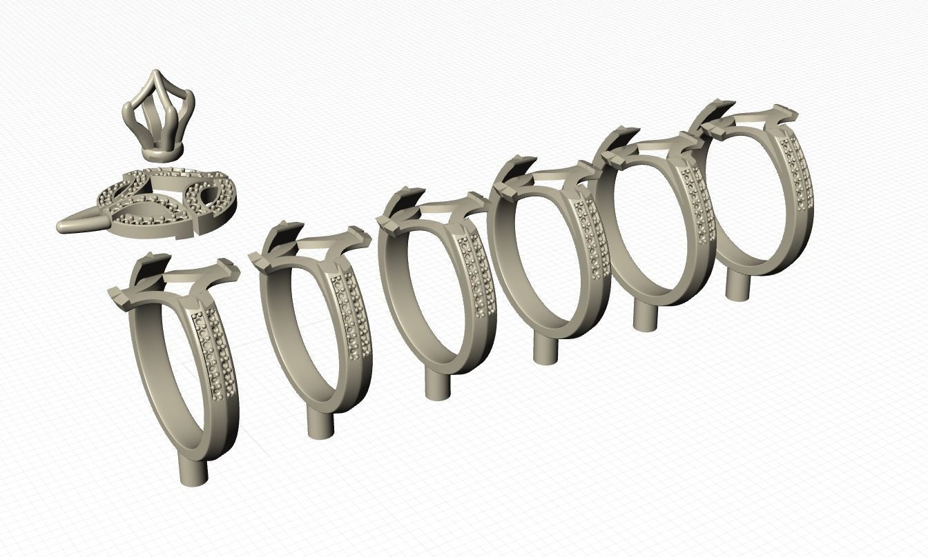 Gala Diamond Ring 3D print model_9