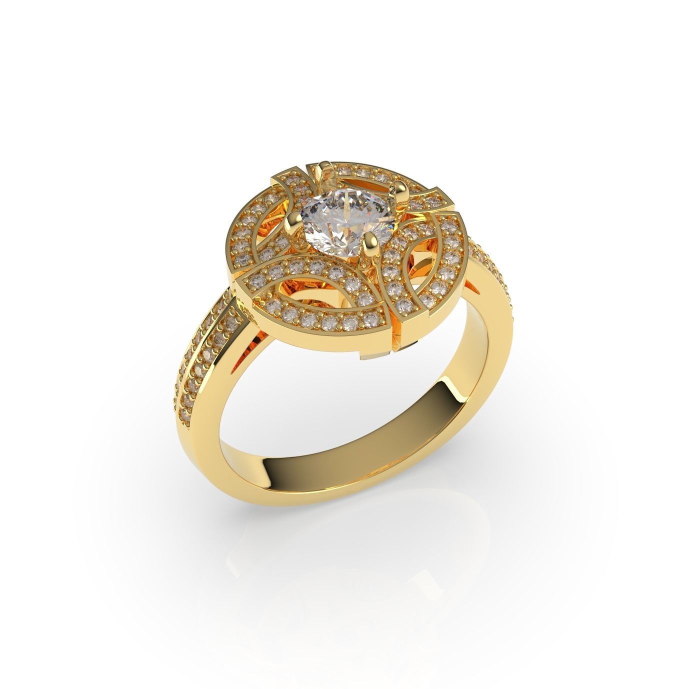 Gala Diamond Ring 3D print model_4
