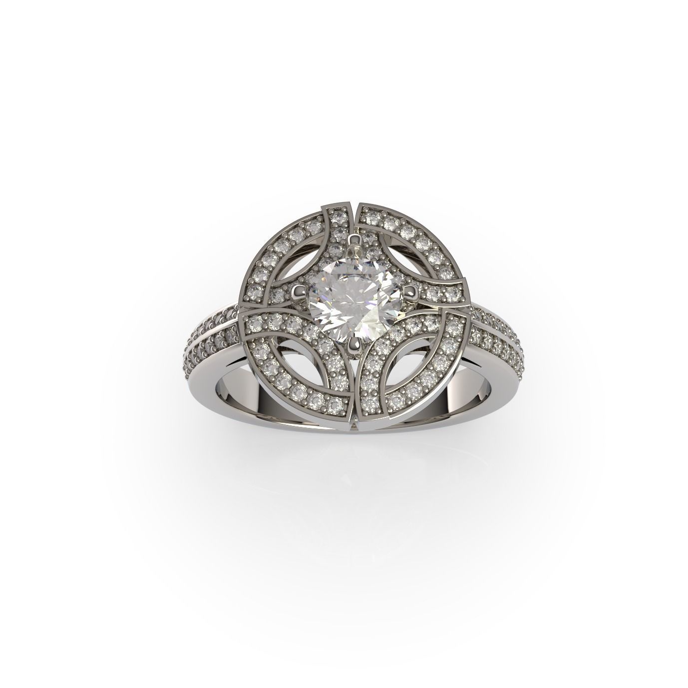 Gala Diamond Ring 3D print model_1