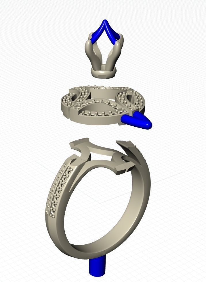 Gala Diamond Ring 3D print model_7