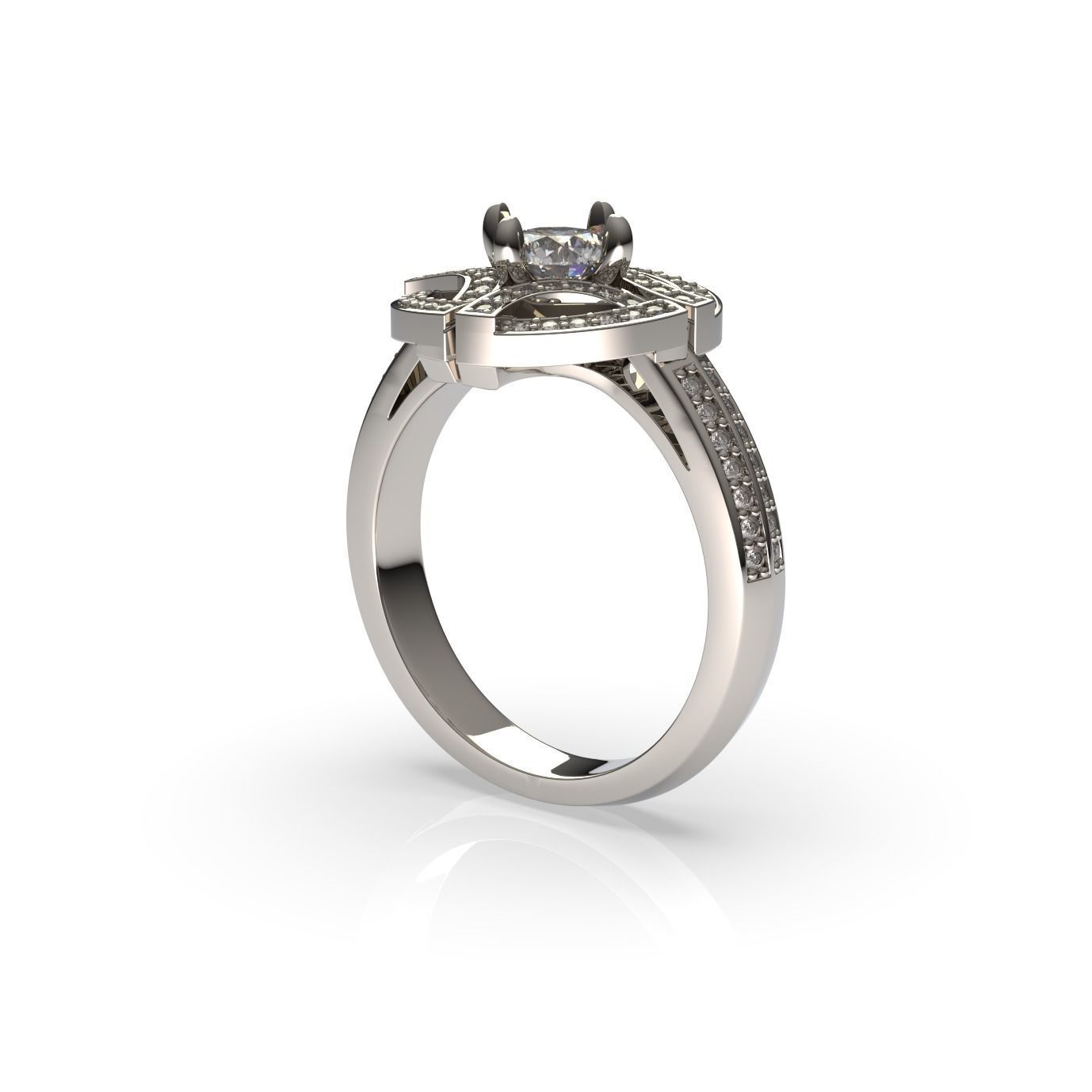 Gala Diamond Ring 3D print model_2