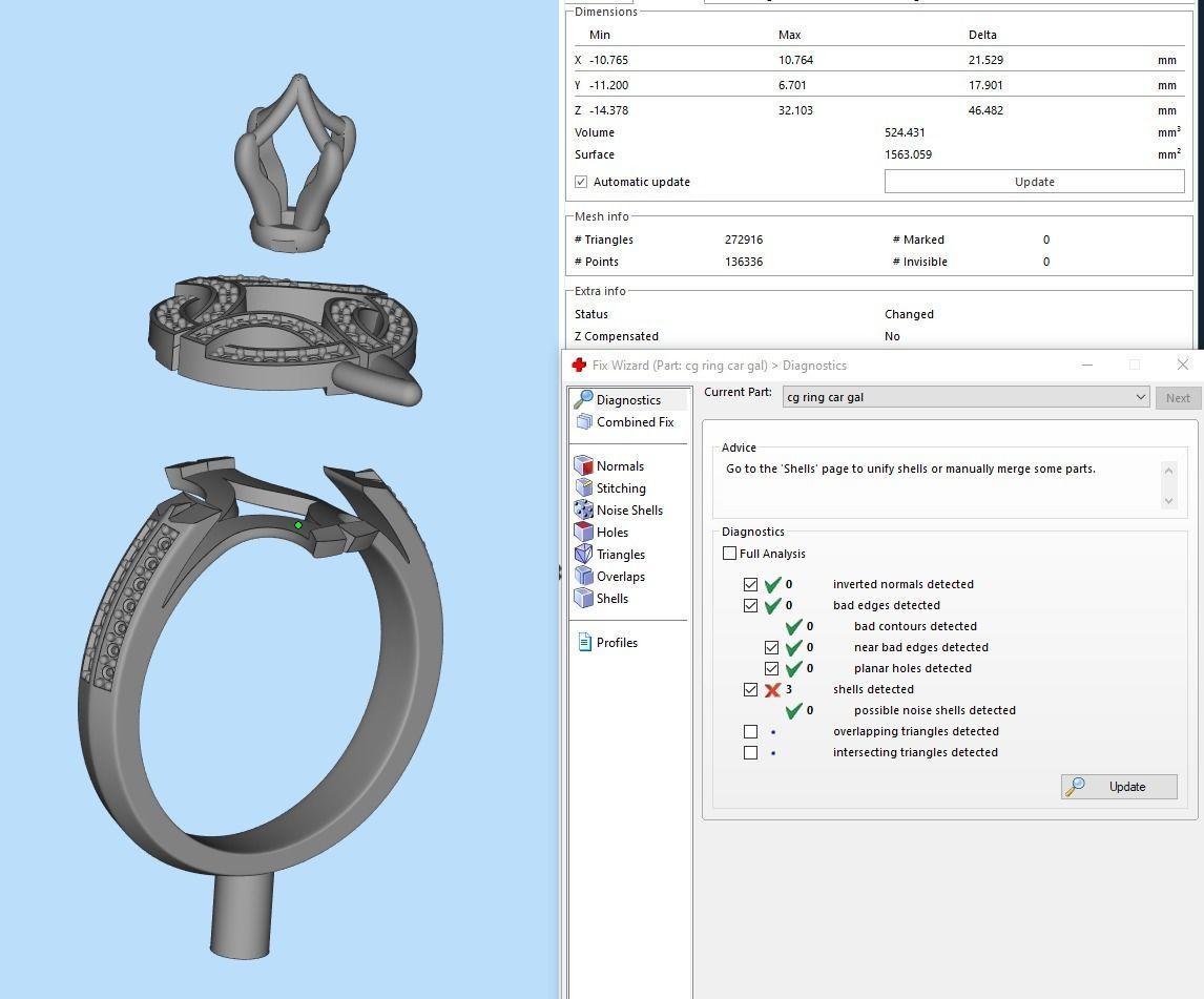 Gala Diamond Ring 3D print model_8