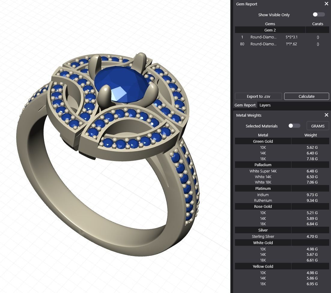 Gala Diamond Ring 3D print model_6
