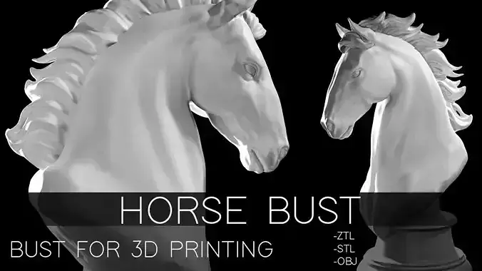 Horse Bust for 3D printing