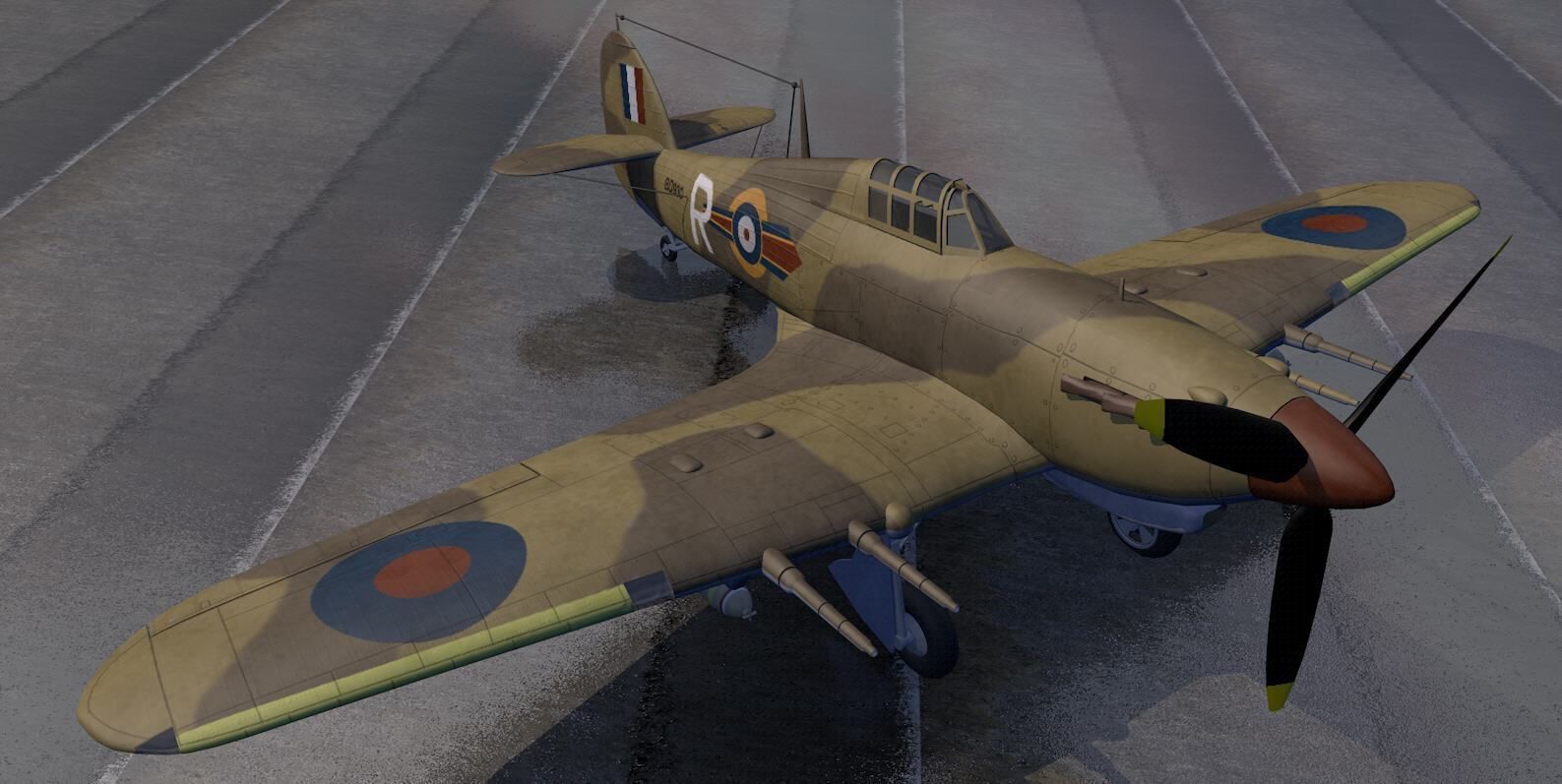 Hawker Hurricane Mk-2c Tropical 3D model_4