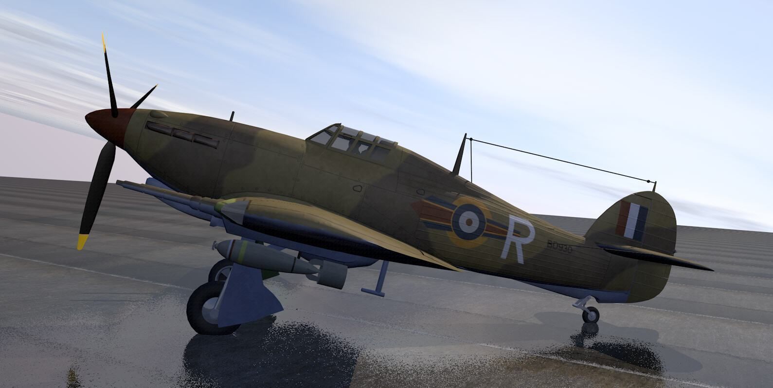 Hawker Hurricane Mk-2c Tropical 3D model_2