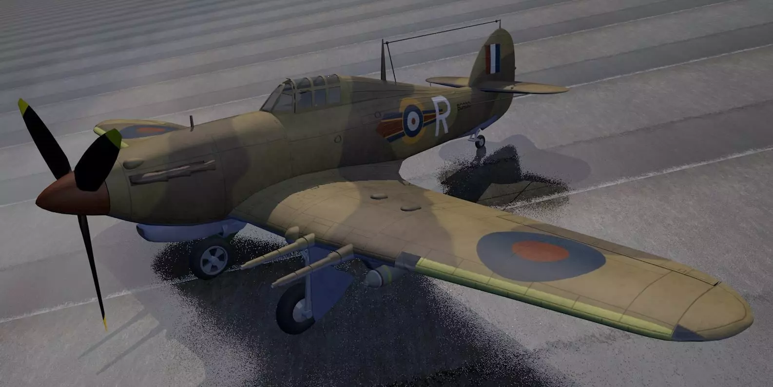 Hawker Hurricane Mk-2c Tropical 3D model_0