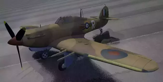 Hawker Hurricane Mk-2c Tropical 3D model