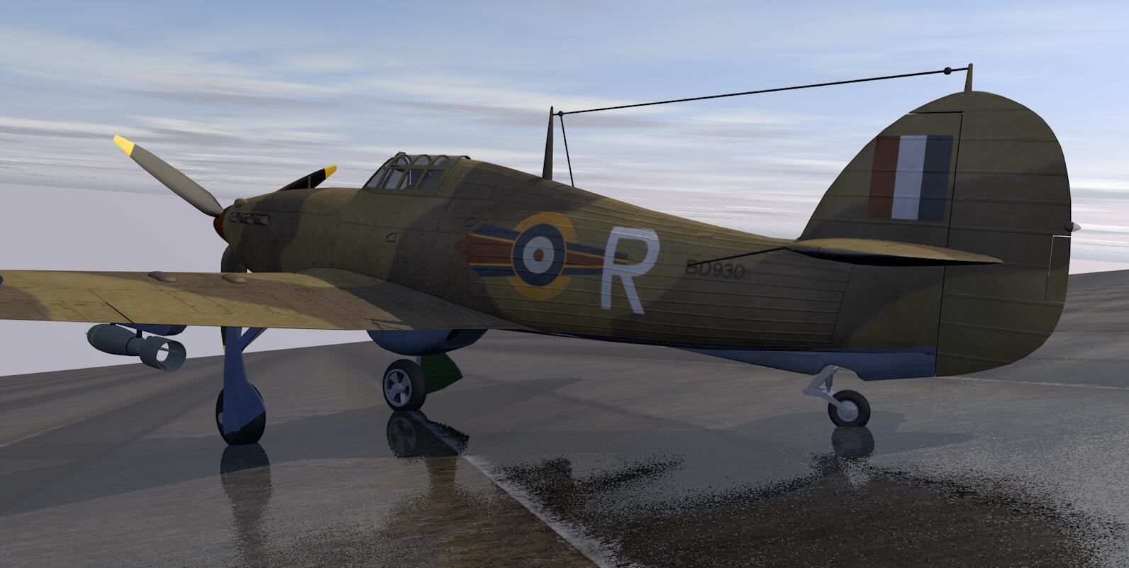 Hawker Hurricane Mk-2c Tropical 3D model_6
