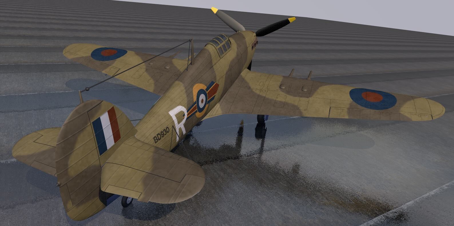 Hawker Hurricane Mk-2c Tropical 3D model_3