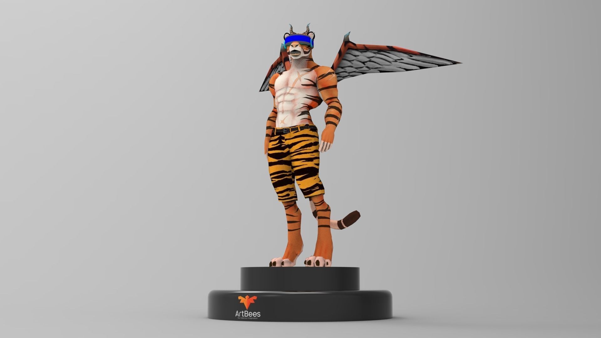 Meta Tiger Character Low-poly 3D model_2