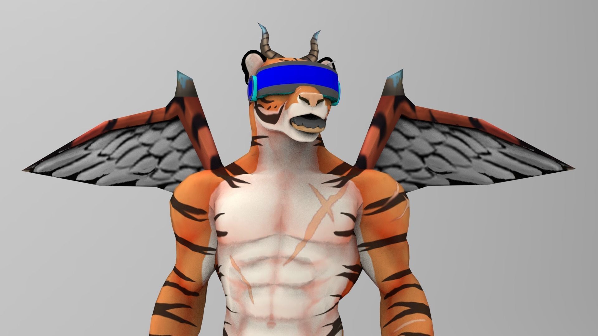 Meta Tiger Character Low-poly 3D model_3