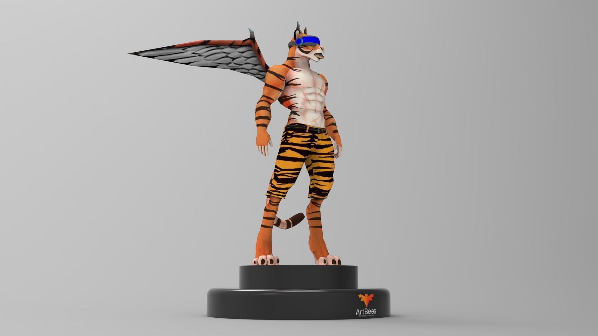 Meta Tiger Character Low-poly 3D model_4