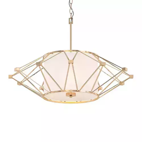 Calliope gold pendant light with shade
