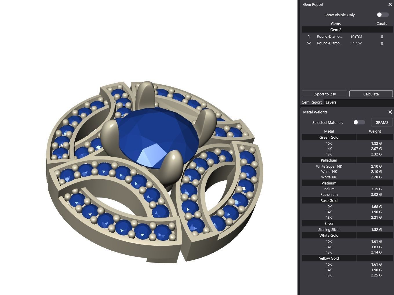 Gala Diamond Stud Earring 3D print model_9