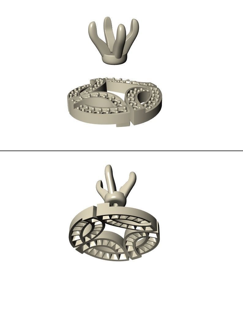 Gala Diamond Stud Earring 3D print model_10