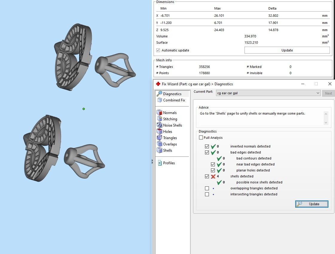 Gala Diamond Stud Earring 3D print model_7