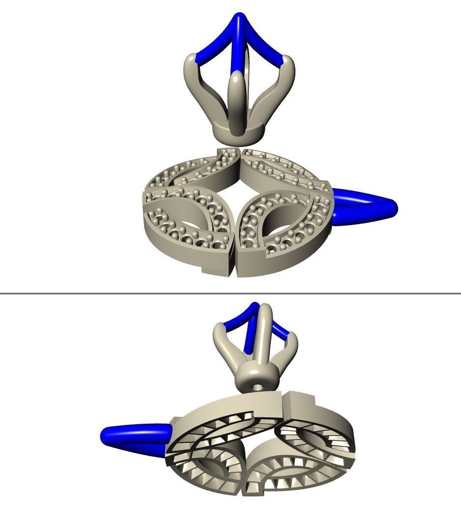 Gala Diamond Stud Earring 3D print model_6