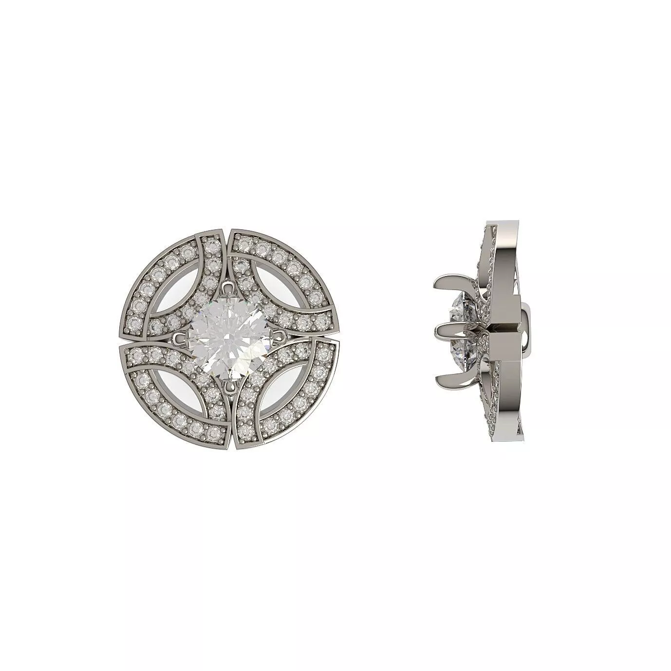 Gala Diamond Stud Earring 3D print model