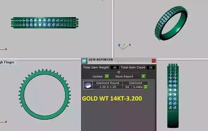 2 rows diamonds ring