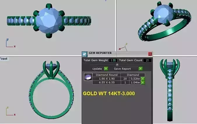 6 prongs solitaire engagement ring