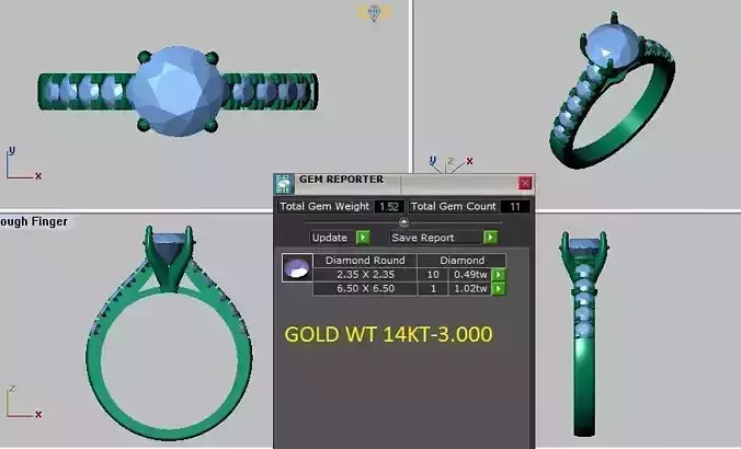 4 prongs solitaire engagement ring