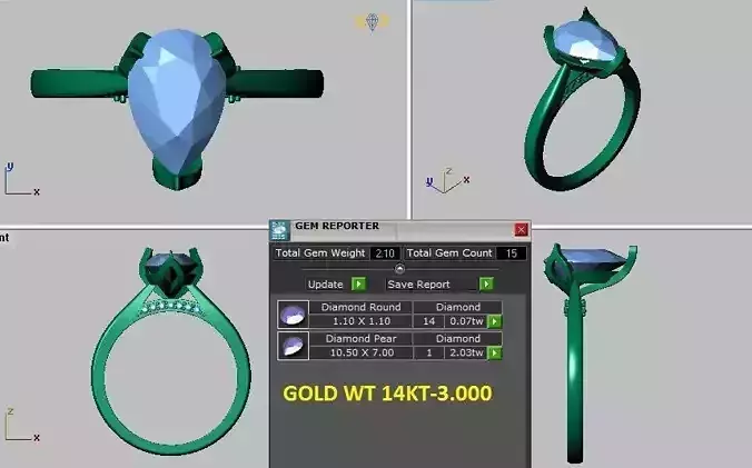 pear shape solitaire ring