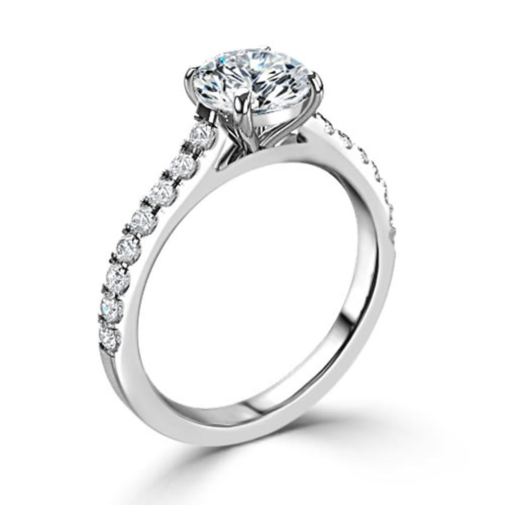 classic engagement ring  3D print model_4