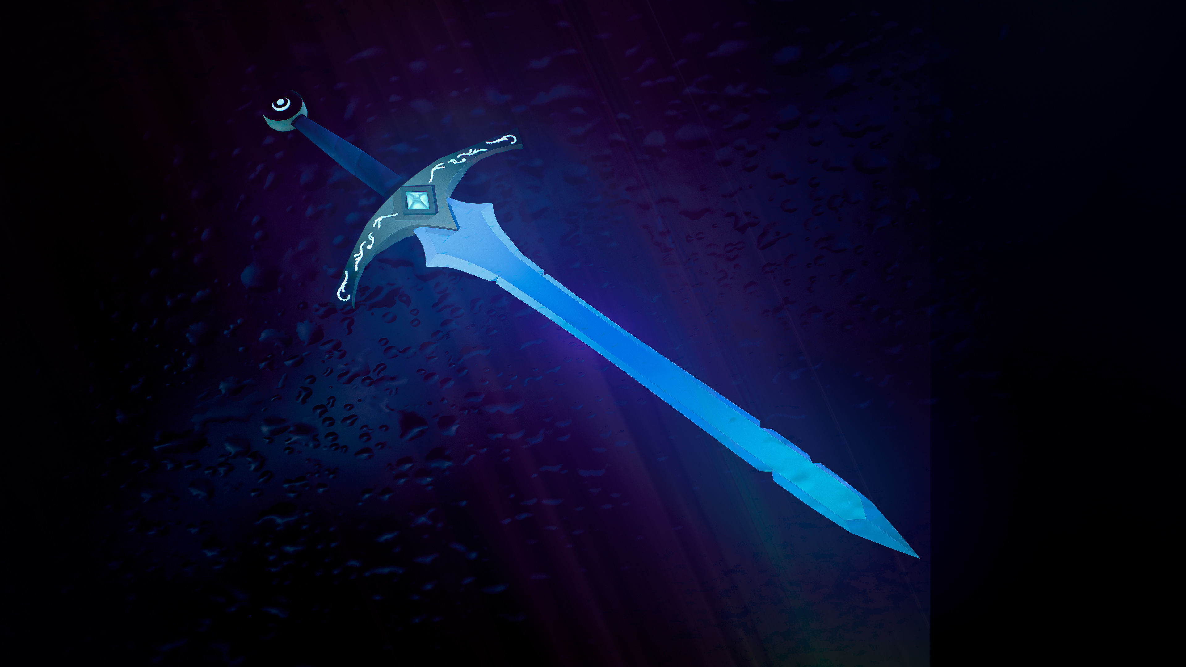 SWORD LOW POLY that glows Low-poly 3D model_4