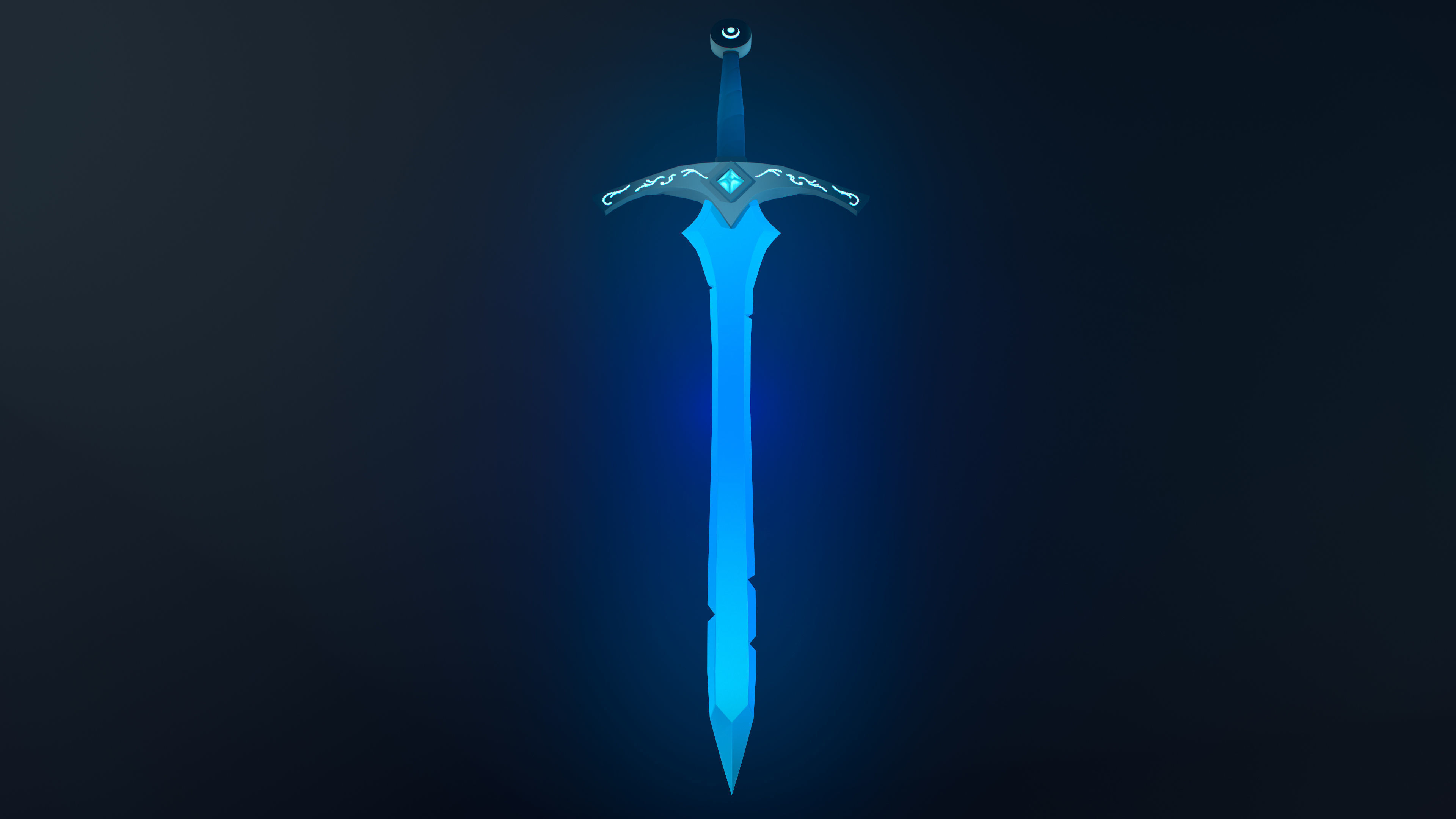 SWORD LOW POLY that glows Low-poly 3D model_2