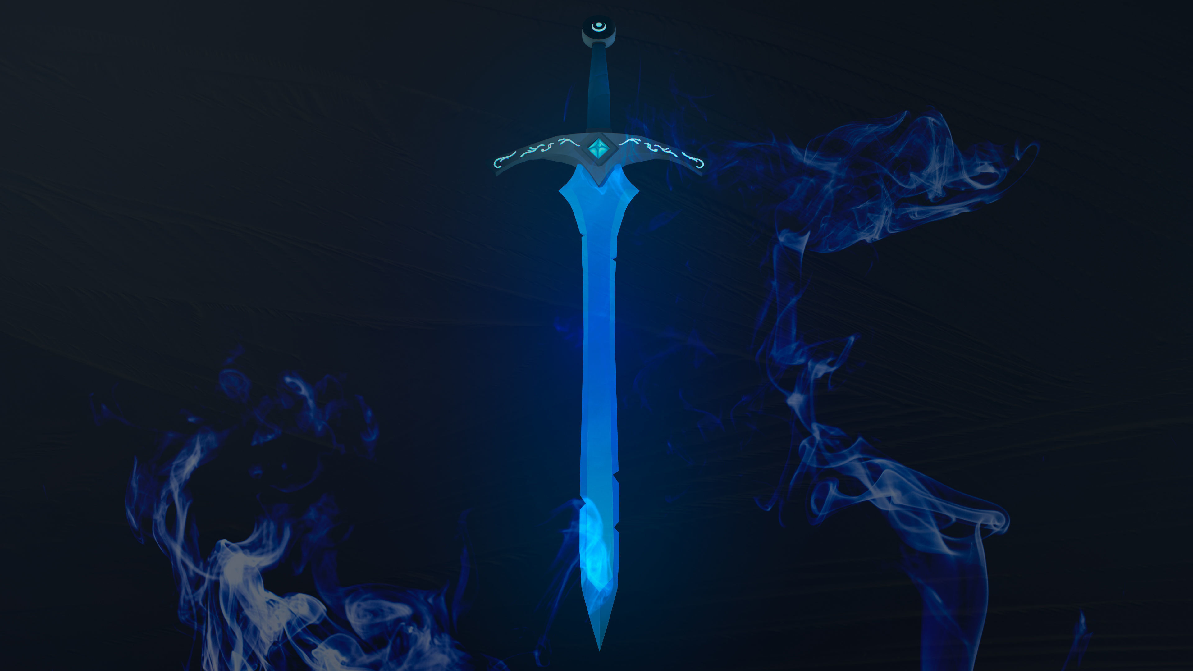 SWORD LOW POLY that glows Low-poly 3D model_3