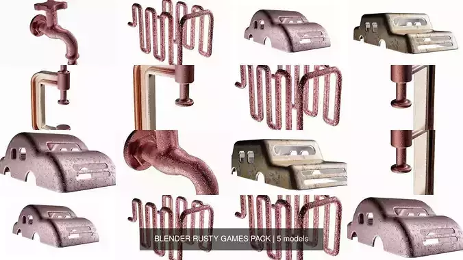 BLENDER RUSTY GAMES PACK 3D Model Collection