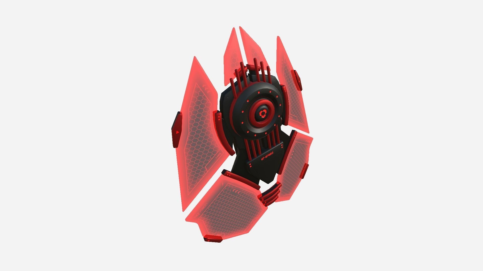 SciFi Shield A04 Red Black - Sci Fi Weapon Design Low-poly 3D model_1