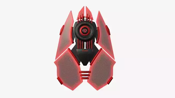 SciFi Shield A04 Red Black - Sci Fi Weapon Design Low-poly 3D model SciFi Shield A04 Red Black - Sci Fi Weapon Design Low-poly 3D model