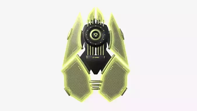 SciFi Shield A05 Black Yellow - Sci Fi Weapon Design Low-poly 3D model