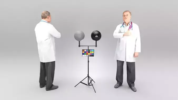 Mature doctor with thumb up 384