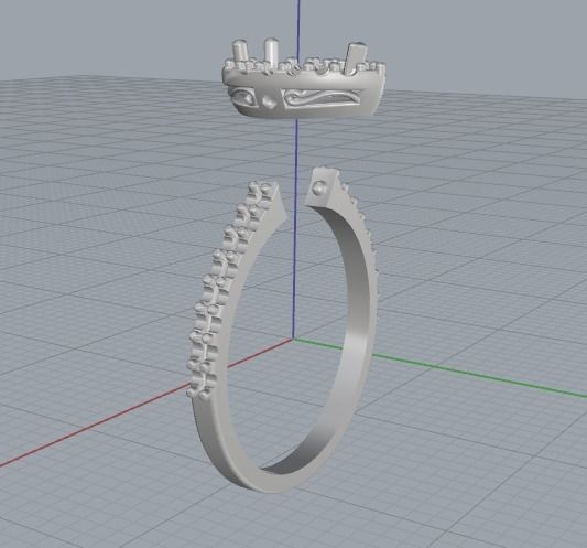 Ring with pear stone Model 2314 3D print model_4
