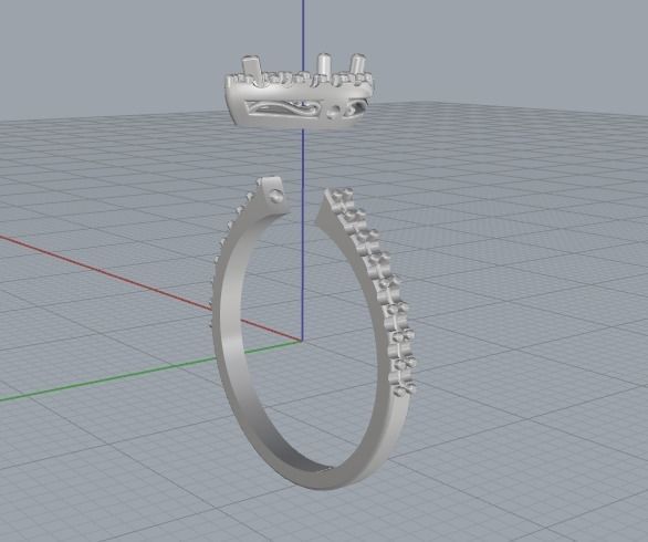 Ring with pear stone Model 2314 3D print model_2