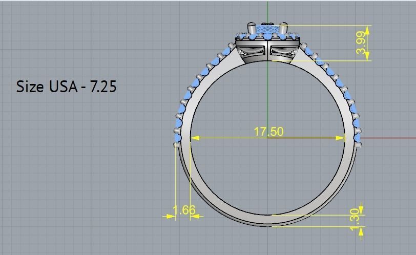 Ring with pear stone Model 2314 3D print model_5