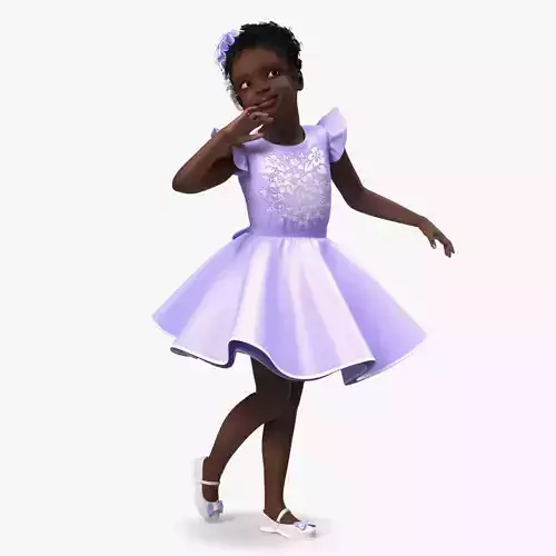 Black Child Girl Party Style Pose