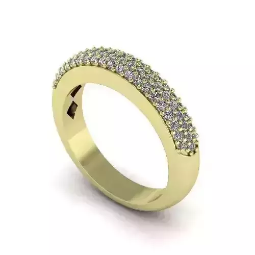 Ring with three rows of stones Model 2306