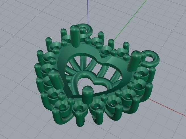 Heart pendant Model 2304 3D print model_2