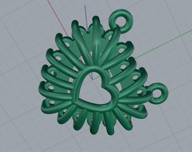 Heart pendant Model 2304 3D print model_4