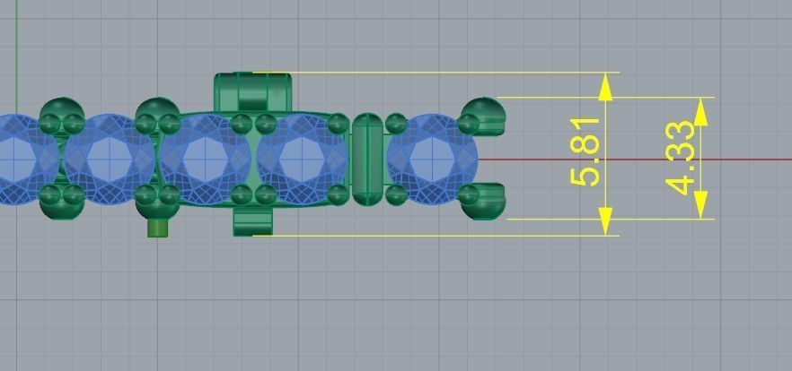 Bracelet Tenis Model 2299 3D print model_7
