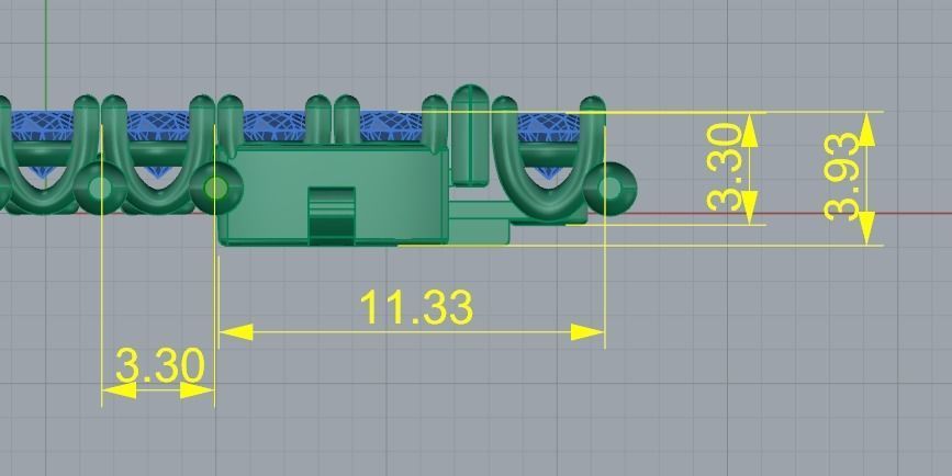 Bracelet Tenis Model 2299 3D print model_6