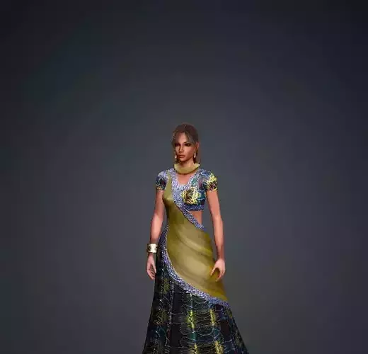 Indian Girl In Saree 3D model
