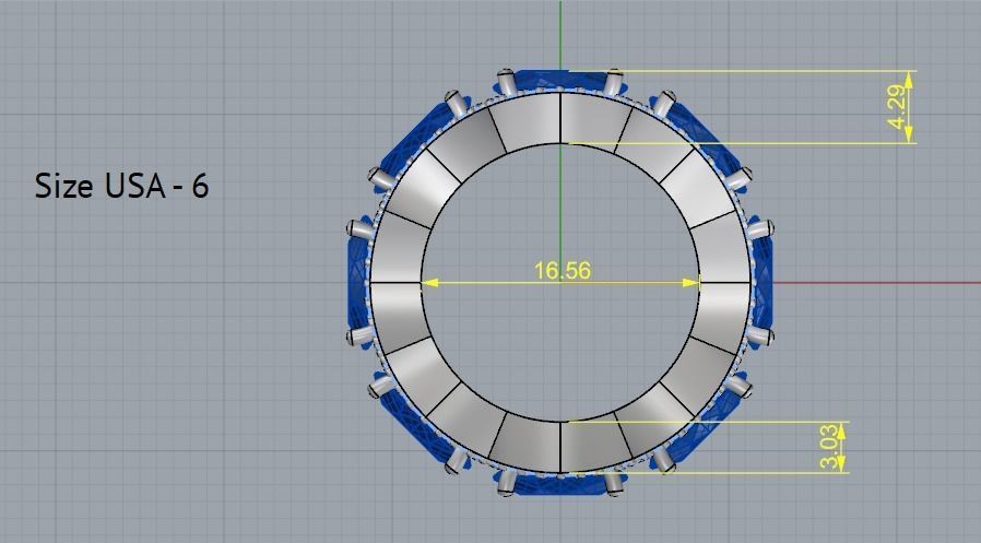 Ring size 6 Model 2288 3D print model_5