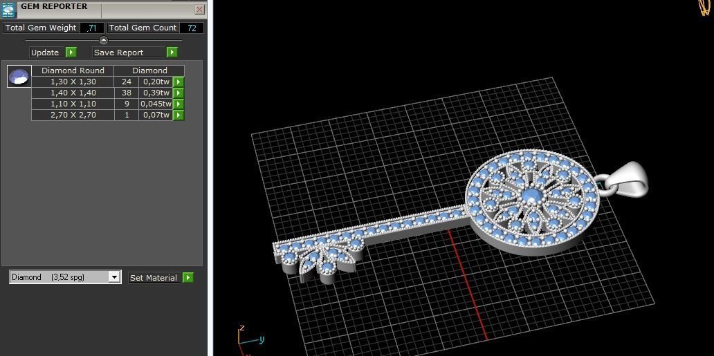 Pendant in the form of a key Model 2285 3D print model_8