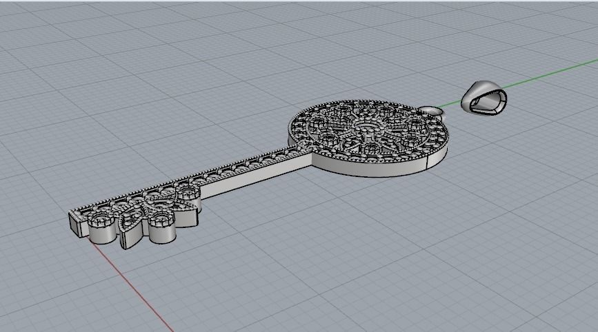 Pendant in the form of a key Model 2285 3D print model_3