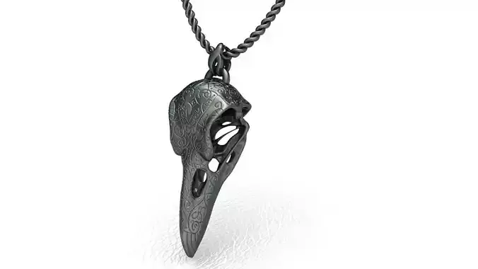 Raven Skull Pendant   3D print model